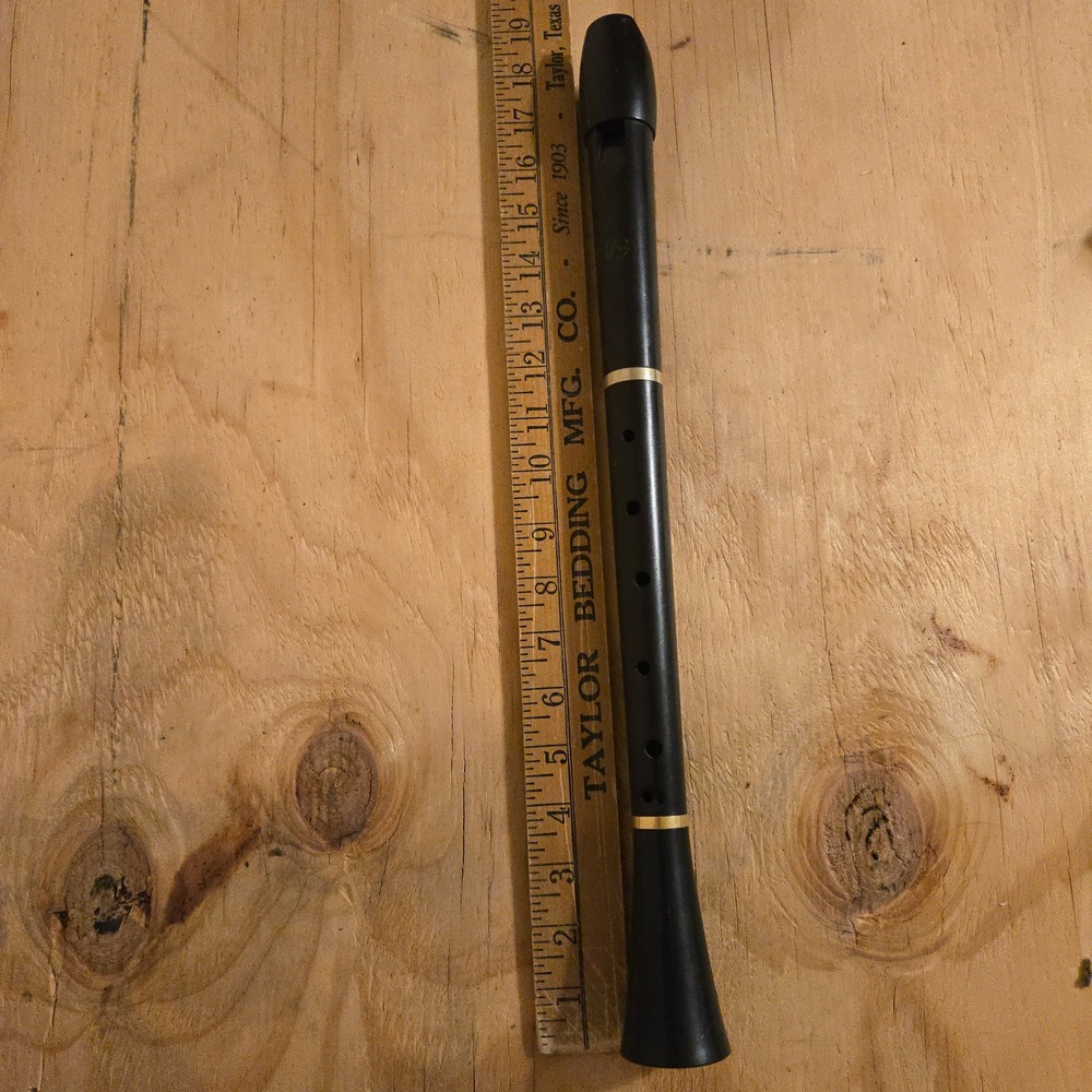 Angel 13" 151A Soprano Recorder Black Gold Trim 3 Piece Flute Woodwind Tone Play